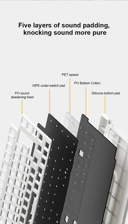 AULA AU75 Three Mode Mechanical Keyboard 81 Keys Hot Swappable RGB Esports Gaming Keyboard PBT Keycap PC Desktop Typing Keyboard