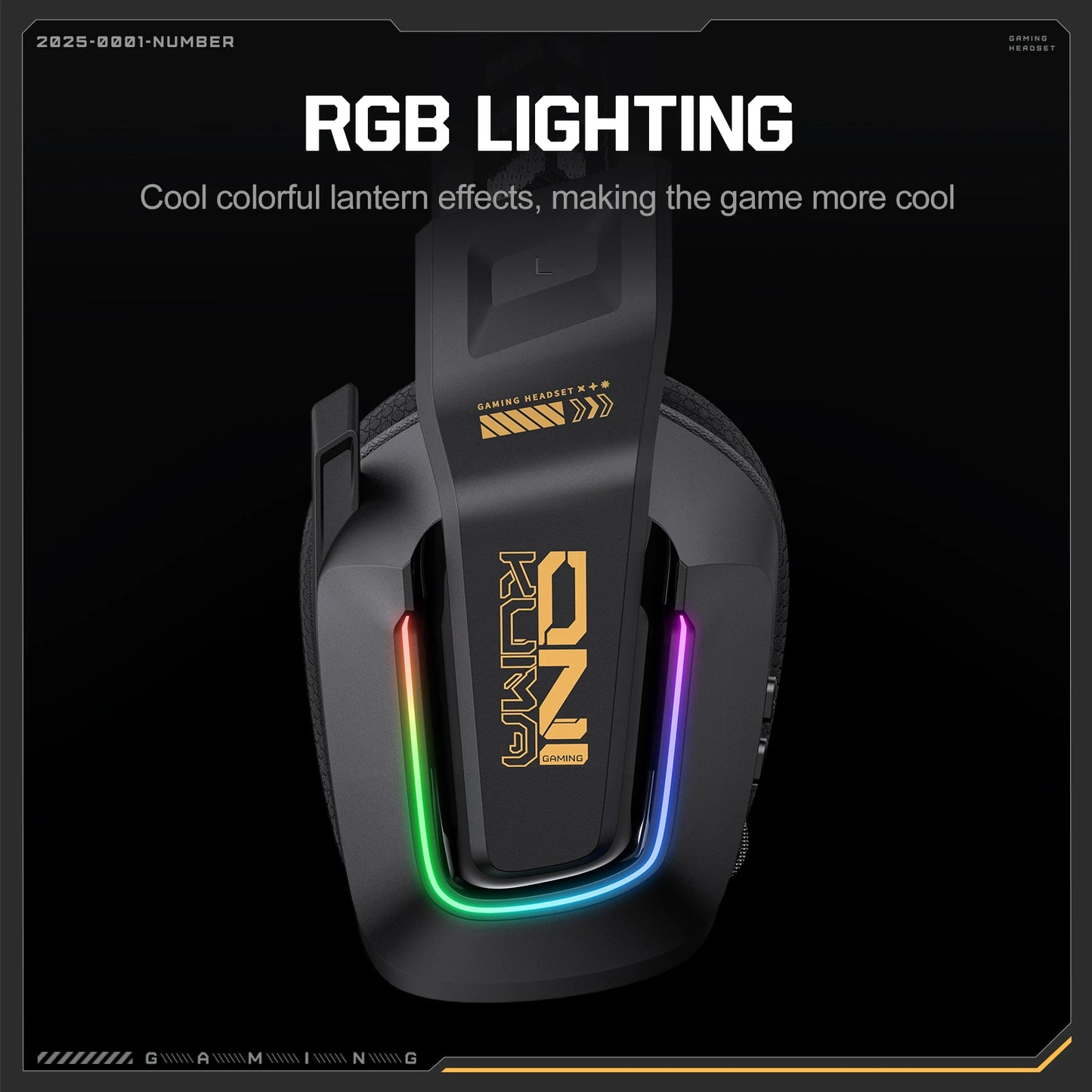 Auscultadores Gaming Sem Fios ONIKUMA GT828 Bluetooth 5.3 RGB com Microfone, Cancelamento de Ruído e Ligação em 4 Modos para PC, PS5 e Portátil