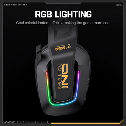 Auscultadores Gaming Sem Fios ONIKUMA GT828 Bluetooth 5.3 RGB com Microfone, Cancelamento de Ruído e Ligação em 4 Modos para PC, PS5 e Portátil