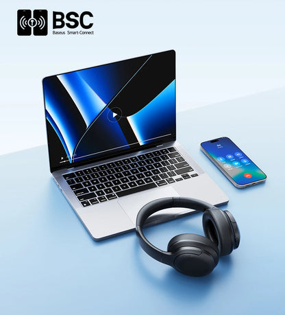 Auscultadores Over-Ear Sem Fios Bluetooth 5.3 Baseus – Driver HiFi de 40mm, Headset Dobrável com 70H de Autonomia e Áudio Espacial