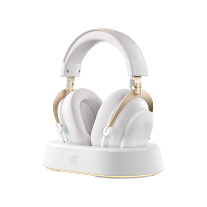 Casque de jeu sans fil magnétique MCHOSE V9 Turbo+ avec son surround 7.1 90 °   Écouteurs pivotants à faible latence avec chargement magnétique RGB
