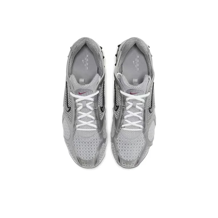 Nike Air Zoom Spiridon Cage 2 унисекс ниски ежедневни обувки, спортни, износоустойчиви, сиви и червени лайфстайл обувки CJ1288-600