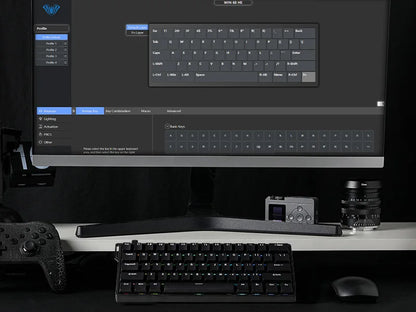 Teclado mecânico com fios AULA WIN60 HE/WIN60 HE MAX 60%, estrutura Tray-Mount, Hot-Swap e interruptores magnéticos de efeito Hall