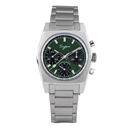 Sugess 37mm Men's Pilot Watches Original ST19 Chronograph Swanneck Mechanical Wristwatches Dome Sapphire Crystal Force Army 2024