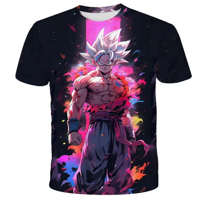 2026 Summer Dragon Ball T Shirt Kids Tops Tee Anime Figures Son Goku Super Saiyan T-shirt Boys T-shirts Children Short Sleeve