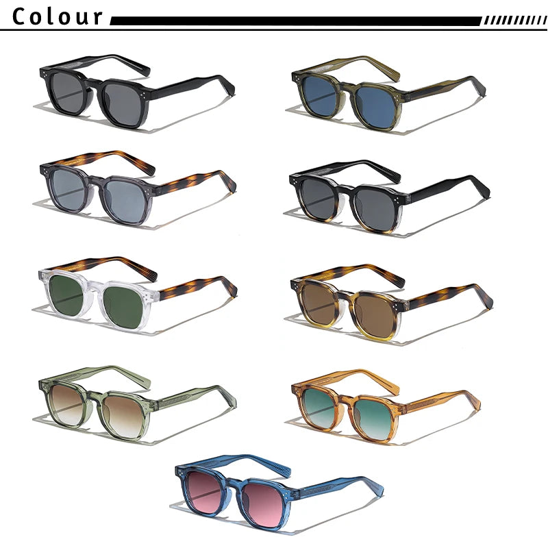 CATERSIDE New Retro Punk Men Sunglasses Square Personalized Design Glasses Women's Fashion Party Glasses Festival Gift 2 Pieces