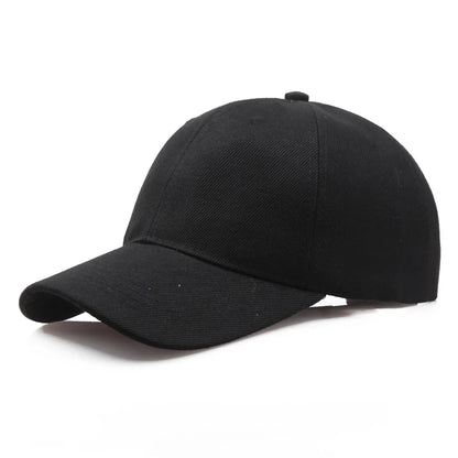 Czarna czapka bejsbolówka w jednolitym kolorze, snapback, casualowa czapka z daszkiem, dopasowana, hip-hop, dad hat, dla mężczyzn i kobiet, unisex