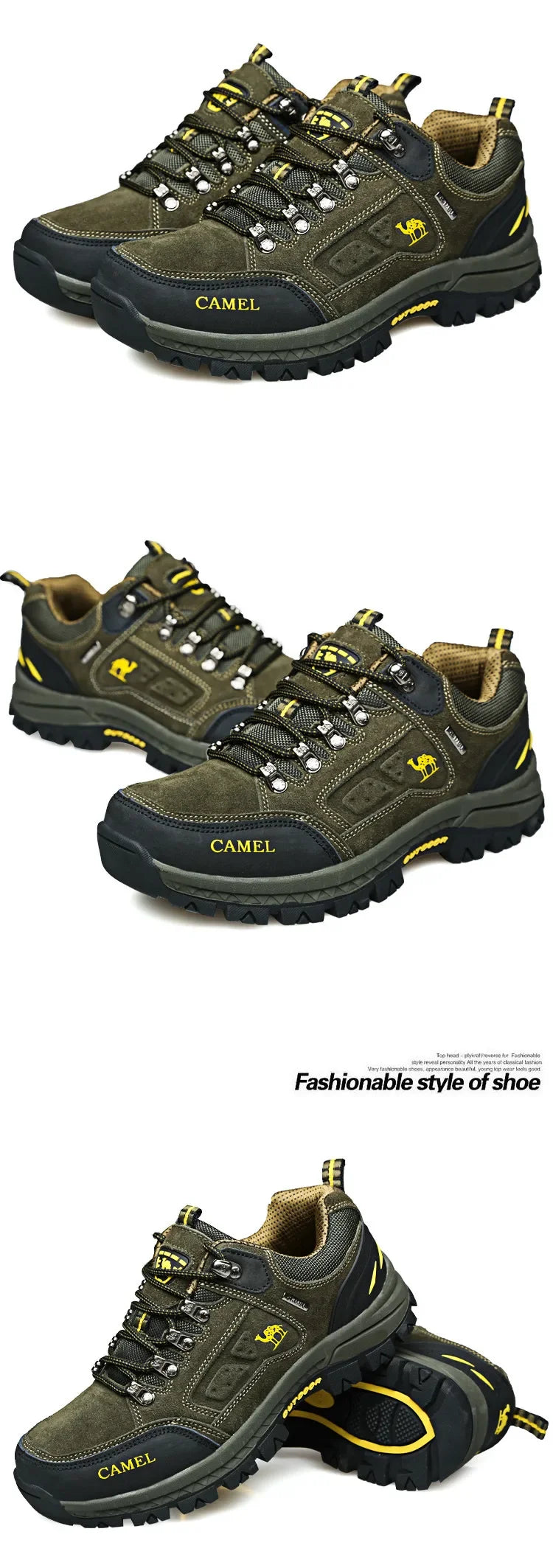 Suede Leather Men Hiking Shoes Outdoor Trail Trekking Sneakers Men Non-slip Breathable Climbing Shoes Men Mountain Sports Shoes