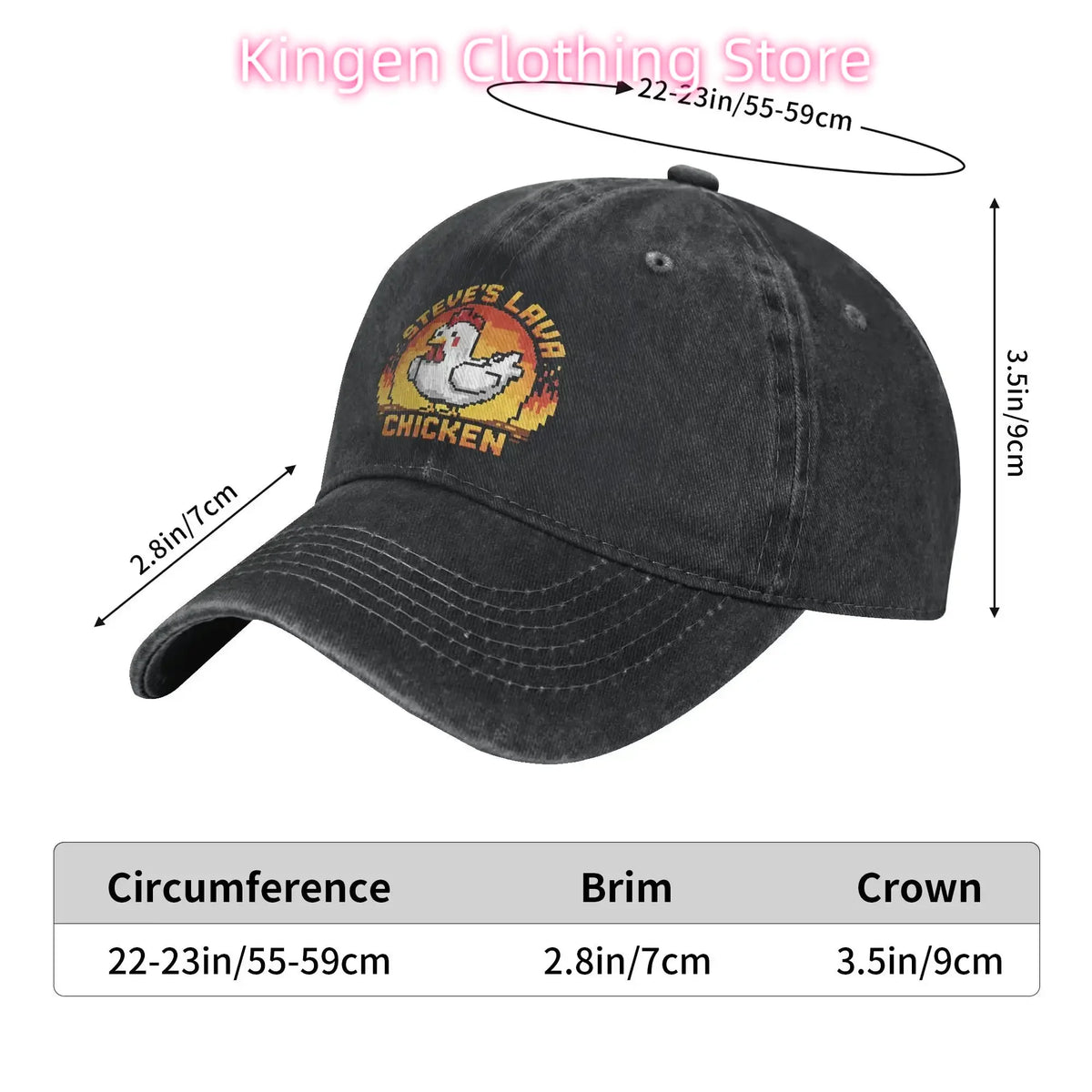 Șapcă de baseball unisex „Chicken Jockey Lava Chicken Print Steves Hat Fashion Distressed Washed”, ajustabilă