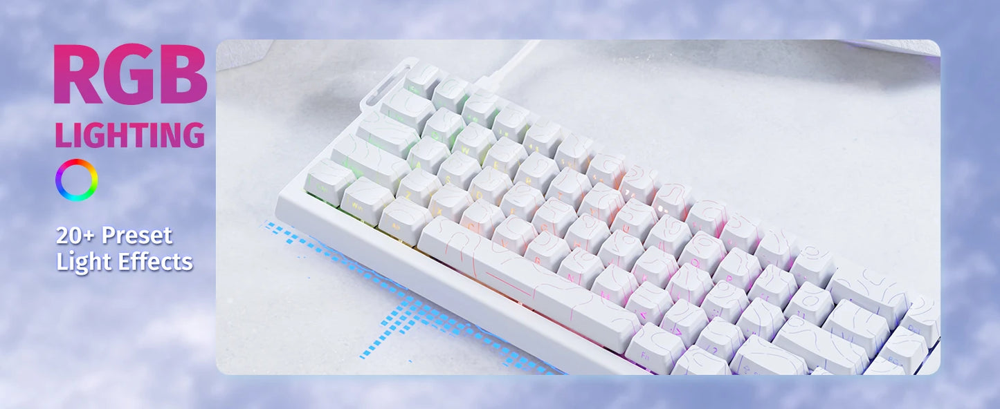 Teclado mecânico gaming ATTACK SHARK X68 HE Rapid Trigger 60% com fios, com atuação ajustável, interruptores magnéticos Hall Effect, 8KH