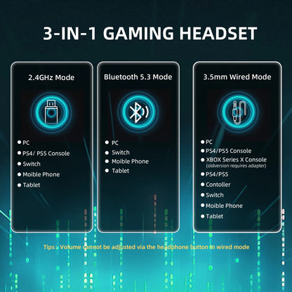 ATTACK SHARK L80PRO Auscultadores Gaming 3 em 1 – Auscultadores Bluetooth sem fios de baixa latência com microfone duplo, som Hi-Fi 40mm e ligação estável para gaming