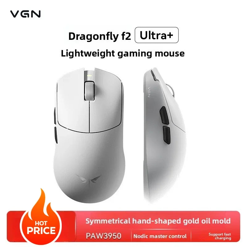 VGN Dragonfly F2 ProMax/Ultra e-sports gaming miš 42000DPI 0.125ms za Csgo latenciju, žični/bežični Dual 8K, 3 načina rada, PAW3395/3950