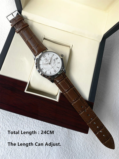 PABLO RAEZ Real Photos Top Brand Luxury Man Wristwatch Waterproof Diamond Date Leather Watch Quartz Fashion