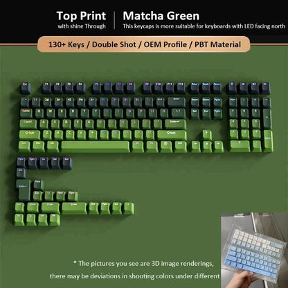 Conjunto de 133+ teclas OEM em gradiente para teclado mecânico gaming com switches Cherry MX, PBT retroiluminado RGB, layout ISO