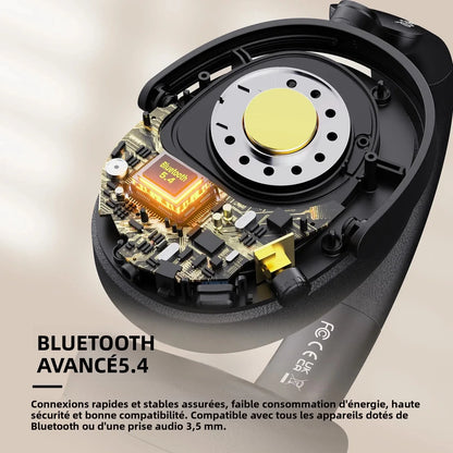 Auscultadores Bluetooth 5.4 Sem Fios Oneodio SuperEQ A200 ANC – Auscultadores Over-Ear com Cancelamento de Ruído, Microfone ENC, Áudio Hi-Res e Controlo por App
