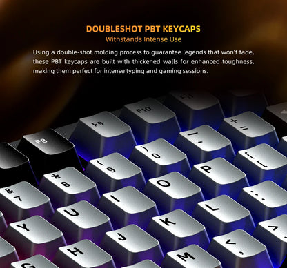 Teclado Mecânico Gaming Sem Fios Machenike K600-B82W Trimodo, Montagem Gasket, Layout ANSI 75% e Retroiluminação RGB