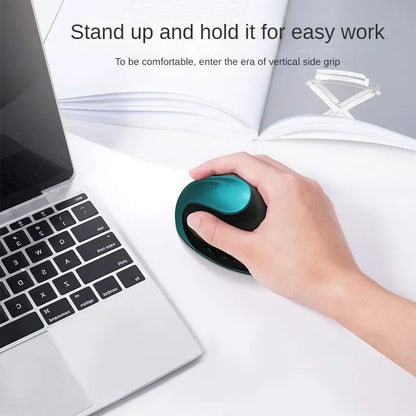BTS-908 Ergonomic Wireless Mouse, Rechargeable Vertical Wireless Mouse with 2.4GHz USB Receiver, 1600 DPI Adjustable, 6-Button Ergonomic Mouse for Office & Laptop