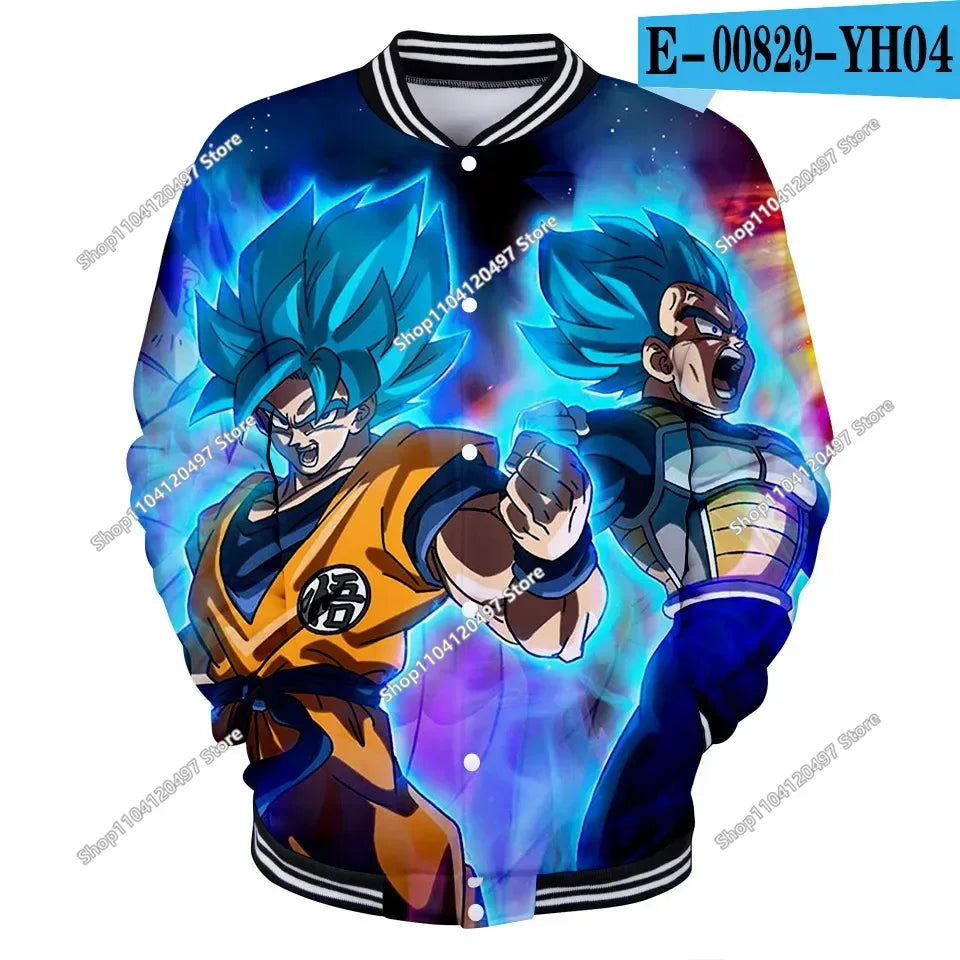 Dragon Ball Goku Kanji Symbol Men Zipper Hoodie Cartoon Japan Anime Women Sweatshirt 2025 New Fashion Children Jackets Coat