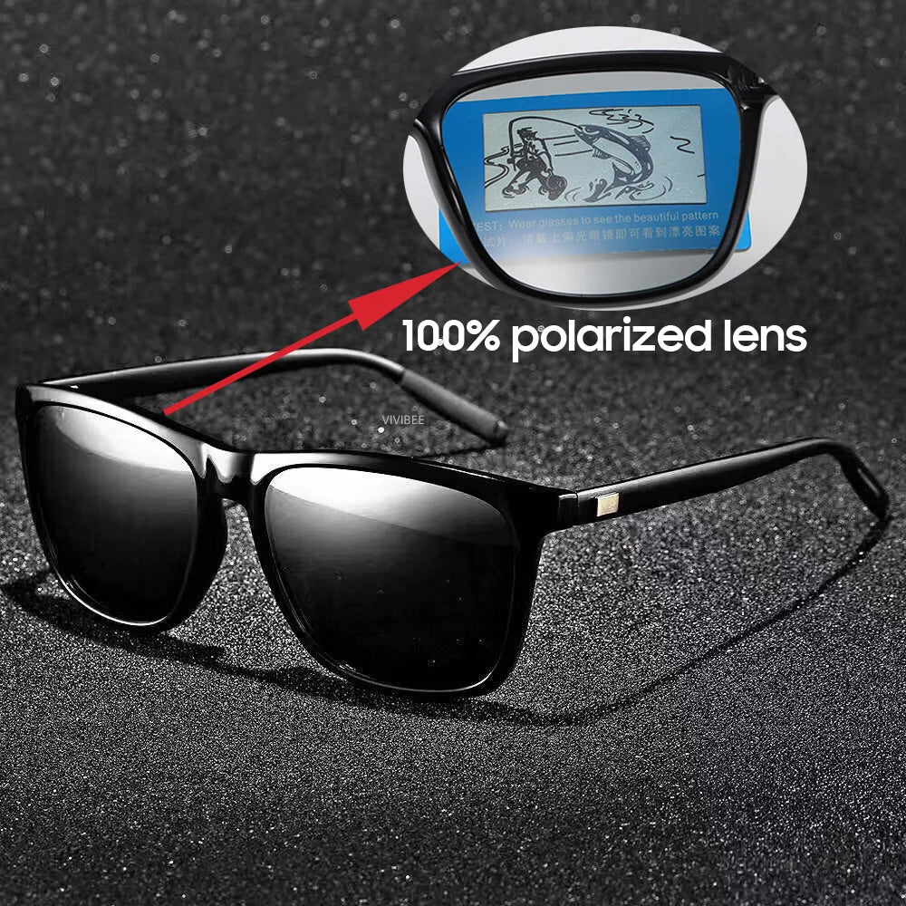 VIVIBEE Luxury Square Polarized Sunglasses Men Driving Blue Mirror Lens Classic Unisex Sun Glasses 2026 Trends Women Shades