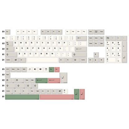 KBDiy Retro GMK Redacted Keycaps White ISO Cherry Profile PBT Keycap Alice Spacer Bar 7u For 60 Mechanical Keyboard MX Switch