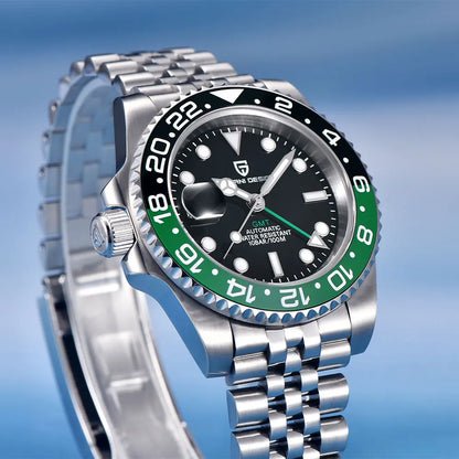 GMT Wristwatch PAGANI DESIGN Automatic Watch 40mm Mens Watch Top Brand Mechanical Watch 100M Waterproof Luminous Watches PD-1662