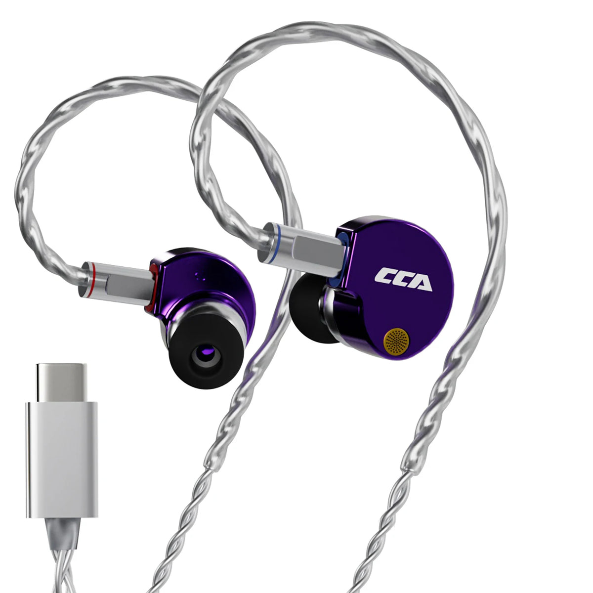 CCA Phoenix HiFi sluchátka s dynamickým měničem a membránou LCP, s potlačením hluku, vyměnitelným 2PIN kabelem, herní kabelová sluchátka
