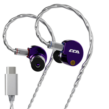 CCA Phoenix HiFi sluchátka s dynamickým měničem a membránou LCP, s potlačením hluku, vyměnitelným 2PIN kabelem, herní kabelová sluchátka