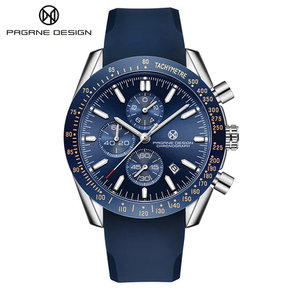 PAGANI DESIGN New 45mm Men Quartz Watch Rubber Belt Men's Luxury Watch Fashion Casual Sports Male Clock Relogio Maasculino