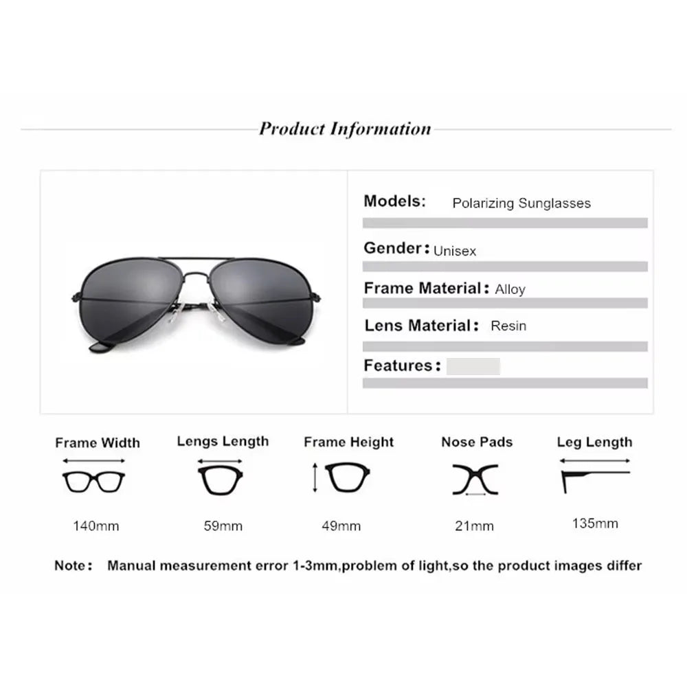 Polarized Sunglasses Men Women Classic Fashion Brand Designer Driving Sun Glasses