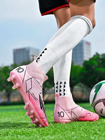 Nouvelles chaussures de football pour hommes, ultralégères, pour intérieur et extérieur, de haute qualité, à haute cheville, antidérapantes, chaussures de sport, futsal antidérapantes