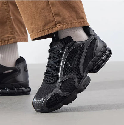 Nike Air Zoom Spiridon Cage 2 New Men's Pure Black Mesh Leather Patchwork Casual Sneakers Hm8497-010