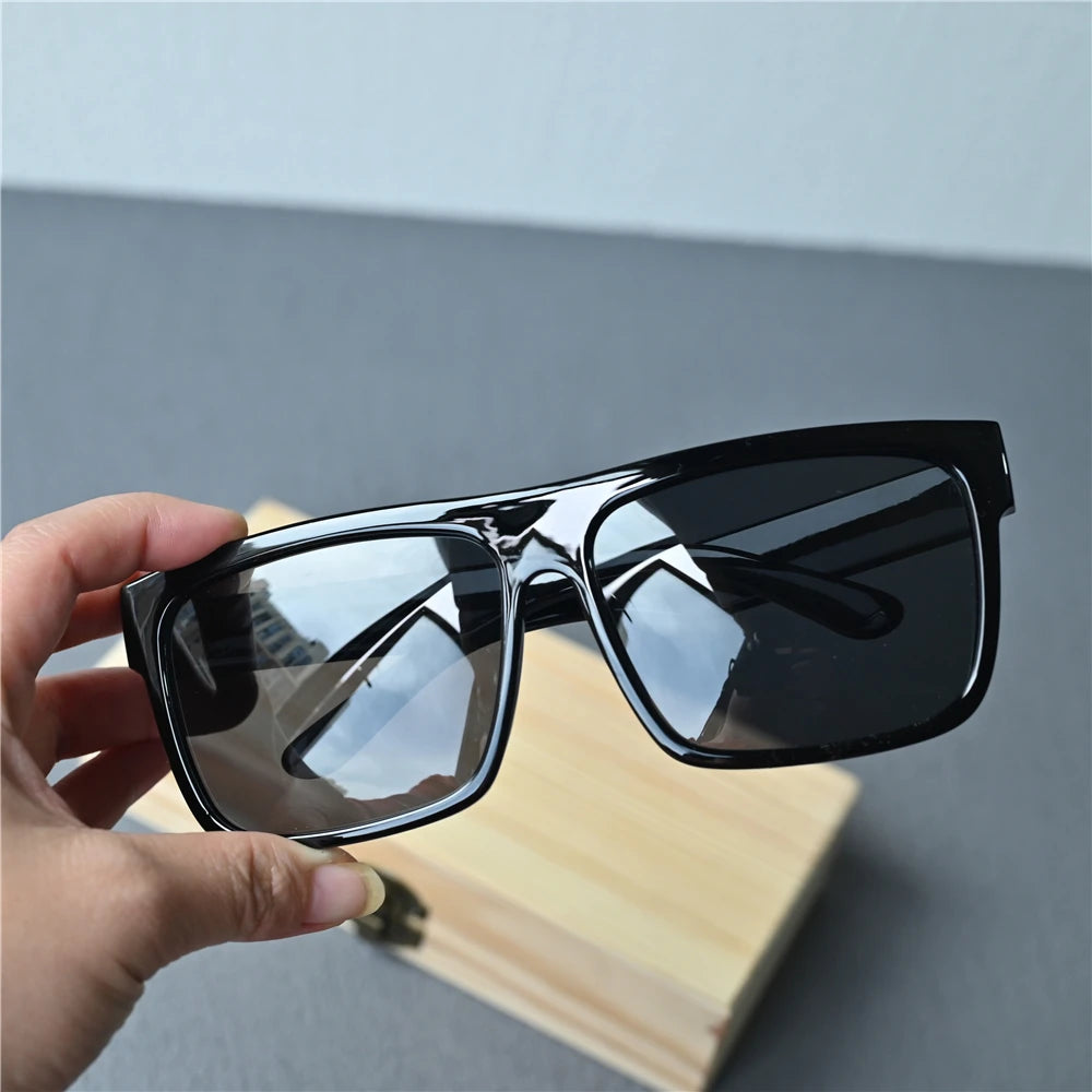 Vazrobe 165mm Oversized Black Polarized Sunglasses Men Large Huge Sun Glasses for Male Flat Top Steampunk Big Large Face