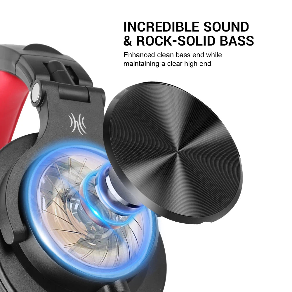 Auscultadores DJ de Estúdio Over-Ear com Fio OneOdio com Microfone – Headset de Mistura e Monitorização com Driver de 40mm para Gaming e Gravação