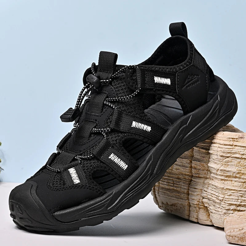 Sandales d'été en cuir pour hommes, chaussures décontractées pour hommes, sandales d'extérieur en cuir pour hommes, chaussures de plage, chaussures romaines pour hommes
