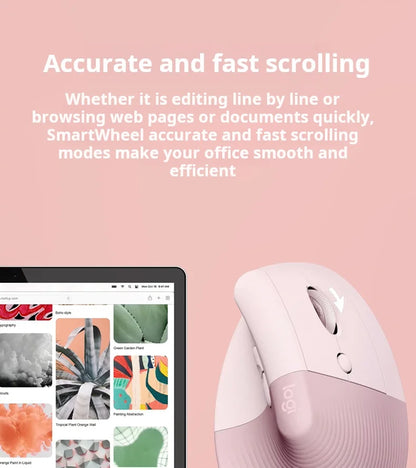 Logitech Lift Ergonomic Bluetooth Wireless Mouse, Vertical Ergonomic Mouse with 4000 DPI, Multi-Device Wireless Mouse for Business, Home Office & Laptop