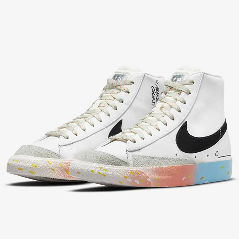 Оригинални сезонни унисекс кецове Nike Blazer Mid High-Top за ежедневно носене DJ4278-101