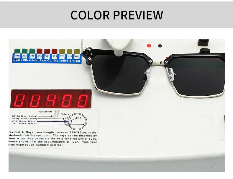 LOERHUNAR Brand Design for Men's Retro Business Myopia Sunglasses with Diopter 0 -0.75 -1.0  -1.5 -1.75 -2.0 -2.5 -3.0 to -6.0