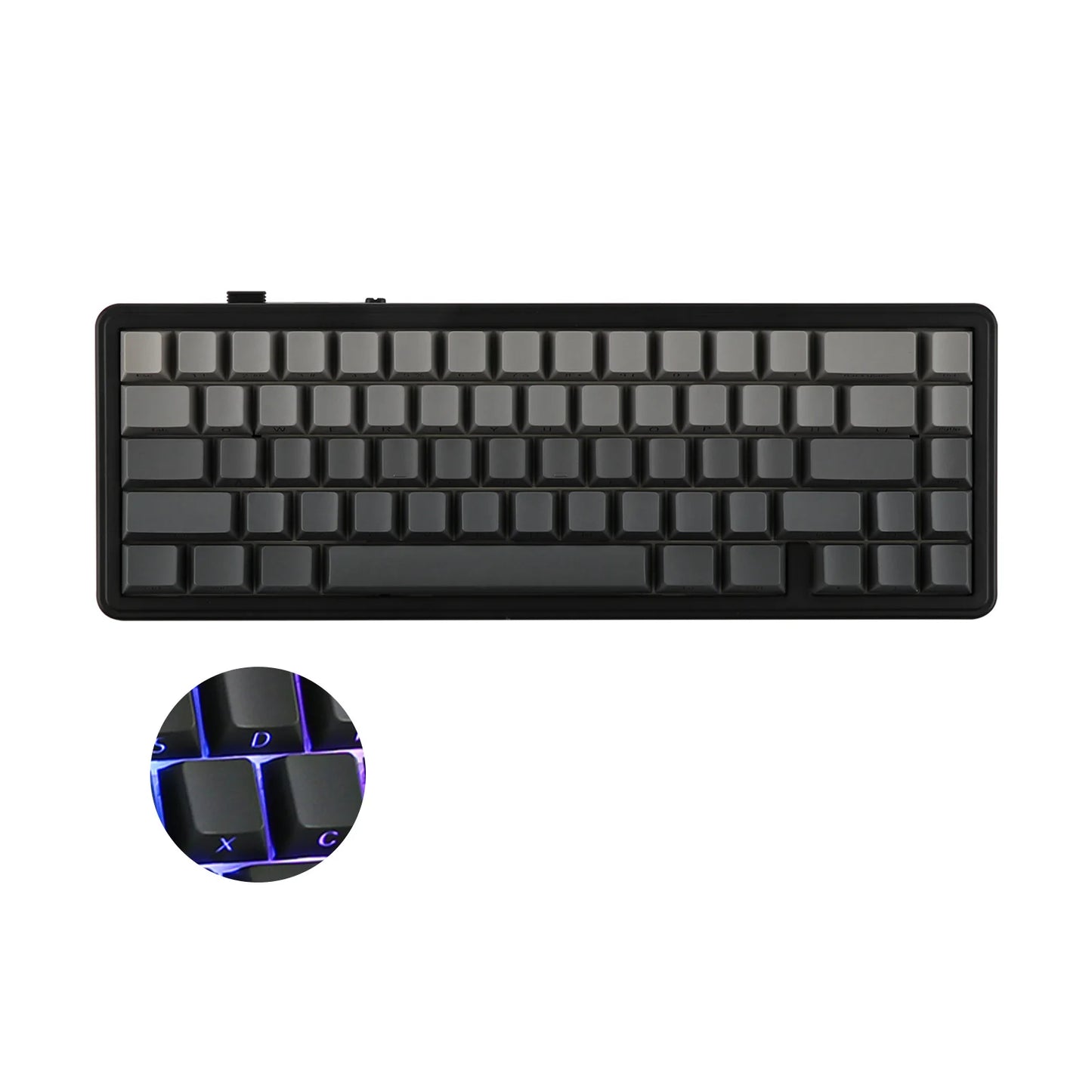 Teclado mecânico EPOMAKER x AULA F65 com layout 65%, hot-swap, montagem gasket e ligação com fios/Bluetooth/2.4G sem fios para Mac/Win