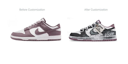 Custom Sneakers  Nike Dunk Post-Apocalyptic Wasteland Graffiti Dark Trendy Low-Top Skate Shoes  For Men