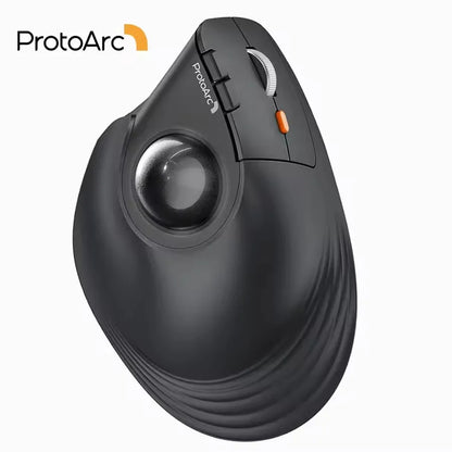 ProtoArc EM05NLWireless Trackball Mouse Rechargeable Bluetooth Ergonomic Vertical Rollerball Mouse for Computer iPad Mac Windows