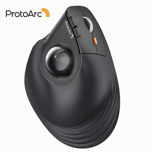 ProtoArc EM05NL Mouse trackball wireless ricaricabile Bluetooth, mouse rollerball verticale ergonomico per computer, iPad, Mac e Windows