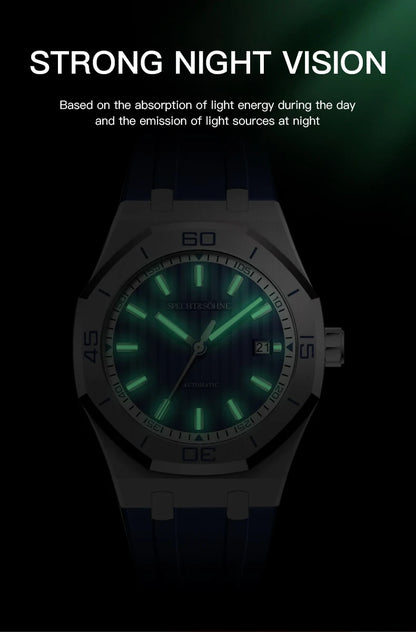 New Luxury Specht & Söhne Automatic Mechanical Watches Japan 8215 Movt Stainless Steel Watch Sapphire Crystal Waterproof 40MM