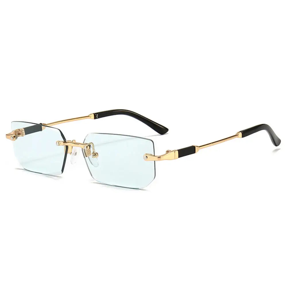 Trendy Rimless Sunglasses for Men Women Fashion Frameless Rectangle Sun Glasses Retro UV400 Shades Summer Goggles Eyewear