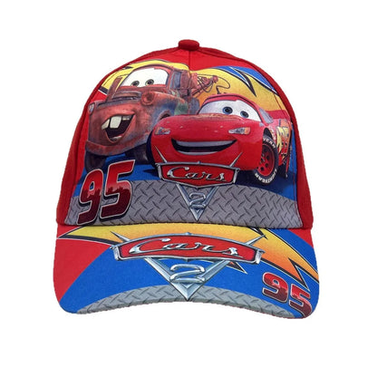 Figurka z filmu animowanego „Disney Cars 2” – Zygzak McQueen, czapka z daszkiem z motywem kreskówkowym, czapka z daszkiem z terylenu, czapka dla dzieci do przebierania się, nakrycie głowy chroniące przed słońcem, upominki