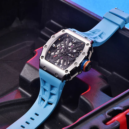 PAGANI DESIGN Newest Luxury Skeleton Watches VH65 Man Quartz Watch 42MM Rubber Strap Sapphire Glass Waterproof reloj hombre
