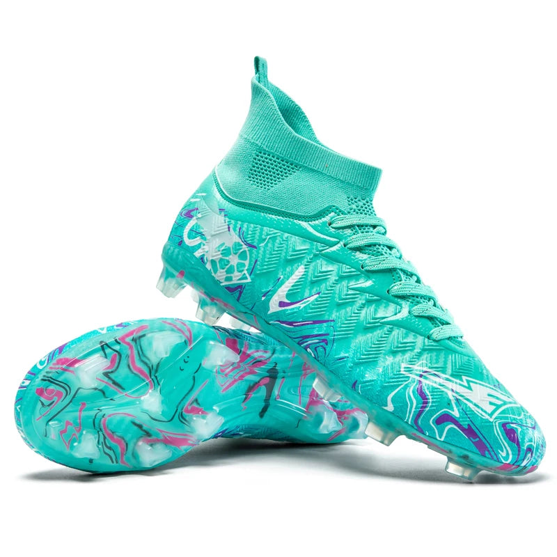 Chaussures de Football pour hommes et femmes, chaussures d'extérieur AG/FG, bottes de Football respirantes, ultralégères, antidérapantes, chaussures d'entraînement de Futsal