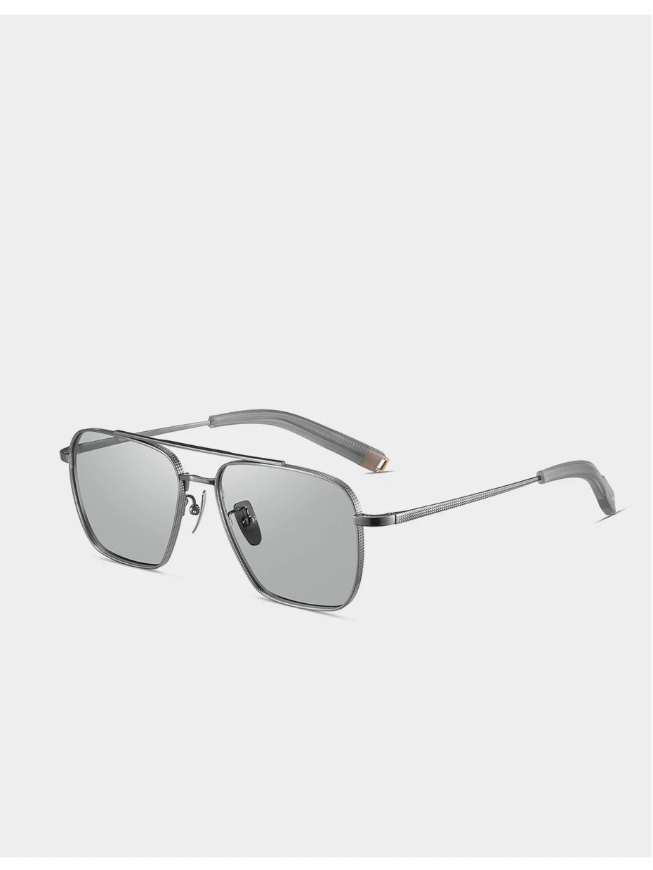 CAPONI Polarized Men Sunglasses Seiko Pure Titanium Photochromic Outdoor Driving Shades UV400 Original Brand Sun Glasses BS50004