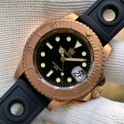 STEELDIVE Brand SD1953S Solid Bronze 41mm 30ATM Waterproof Sapphire Glass Super Luminous  NH35 Automatic Mens Dive Watch