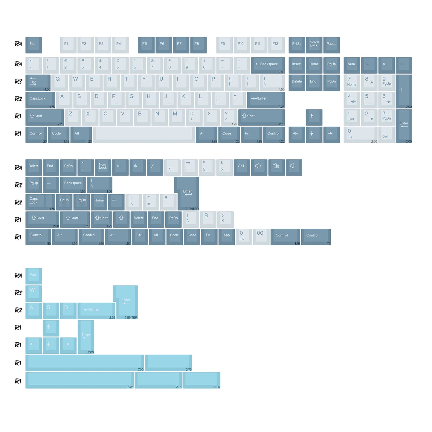 KBDiy 174 Teclas/Conjunto PBT GMK Apollo Keycap Double Shot Minimalista ISO Perfil Cherry para Teclado Mecânico Gaming Keycaps para MX