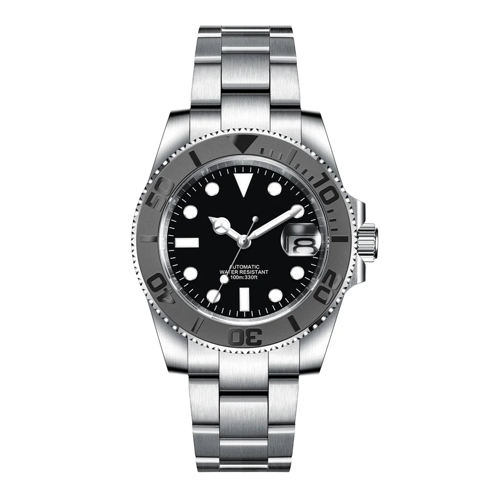 Custom watches Luxury Sapphire MIYOTA/NH35 Automatic Wristwatch Mechanical Mens Watch Sterile Dial Ceramic 10Bar Lume Male Clock